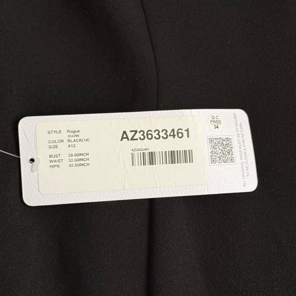 Azazie Women's Stretch-Crepe Black Mermaid Formal Dress Sleeveless Full-Length 1 - Picture 5 of 8